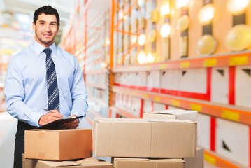 Business, courier, men.