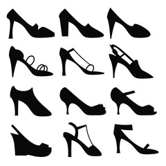 Silhouette of sexy woman fashion high heel shoe