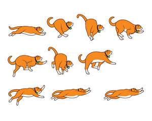 Chubby Cat Falling While Jumping Sprite