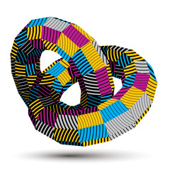 3D vector abstract design object, polygonal complicated figure.