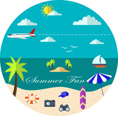 Fototapeta na wymiar illustration of template for holiday on sea beach