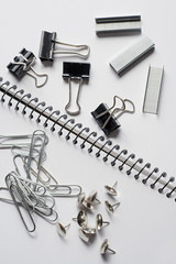 Obraz premium stationery on white notebook