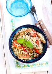 Warm chicken tabbouleh