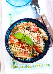 Warm chicken tabbouleh