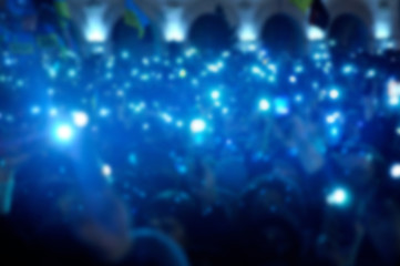 blurred background of mobile phones lights