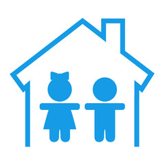 Icono aislado jardin de infancia azul