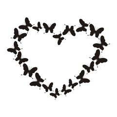 Obraz na płótnie Canvas Сердце из бабочек
