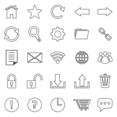 Tool bar line icons on white background