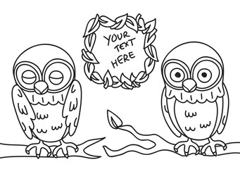 cute owl with copy space