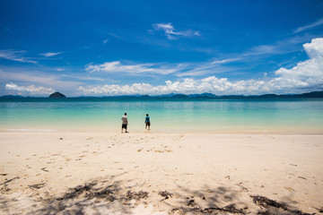 sea beach blue sky at Ranong, Thailand