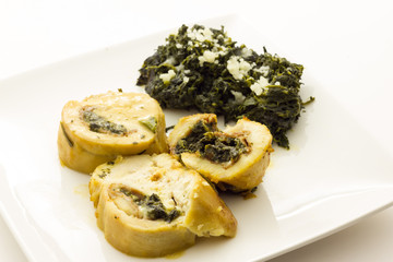 Roasted chicken breast stuffed with spinach