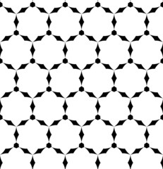 Fototapeta premium Black and white geometric seamless pattern, abstract background.