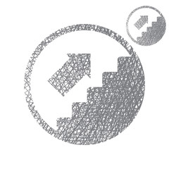 Stairs up vector simple single color icon isolated on white back