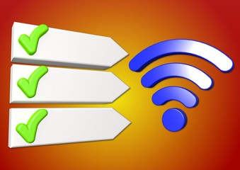 Pfeil Pfeile Wifi WLAN Symbol Platzhalter Balken Punkte