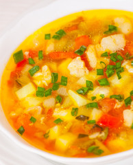 Fish soup with vegetables