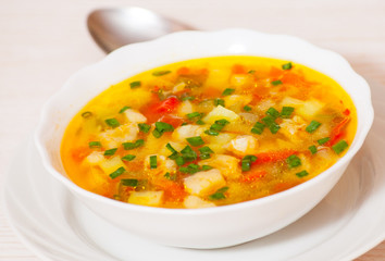 Fish soup with vegetables