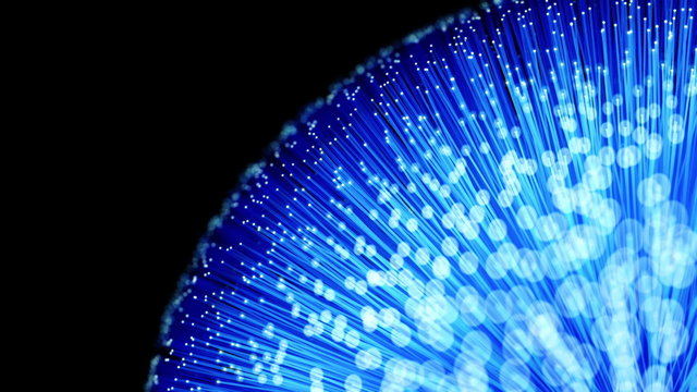 Optical fibers loopable animation. Used for high speed internet connection. 4k