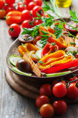 Grilled vegetables on the wooden table