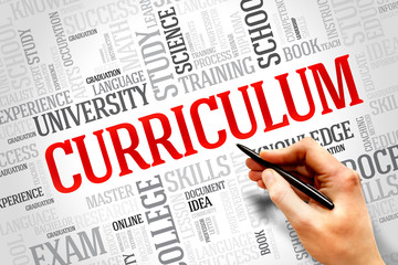 CURRICULUM word cloud, education business concept