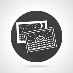 Tourism black round vector icon