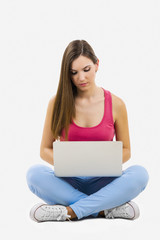 Fototapeta premium Woking with a laptop