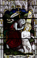 Obraz na płótnie Canvas The Baptism of Jesus (stained glass)
