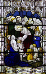 Obraz premium Jesus Christ blessing a child (stained glass)