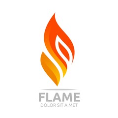 Logo Vector Flame Fire Design Luxury Logo, 