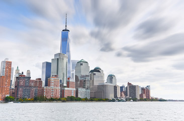 View of New York City in a cloudy day.