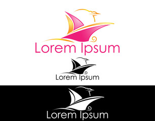 Abstract ship on the sea