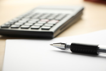 Paper ball pen and calculator