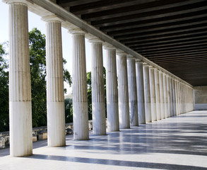 ancient columns in Athens Greece