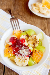 Fruit salad with seeds