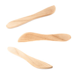 Wooden butter spreader knife isolated
