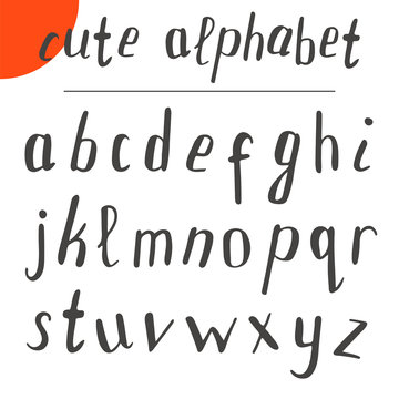 Cute hand drawn alphabet. Vector font