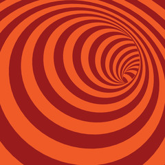 Orange Spiral Striped Abstract Tunnel Background