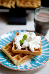 Waffles. Selective focus 