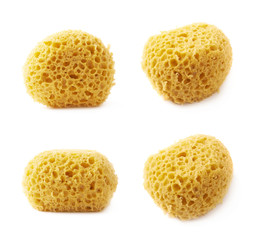 Yellow bathing sponge isolated