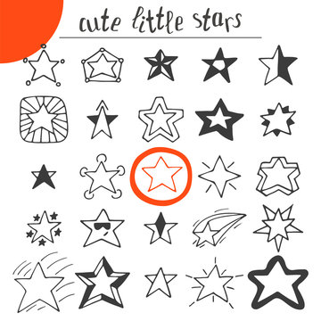 Hand drawn cute little stars