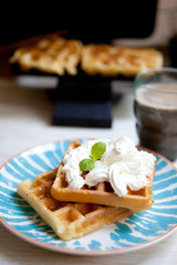 Waffles. Selective focus 