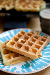 Waffles. Selective focus 
