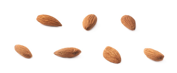 Set of seven almond seed images