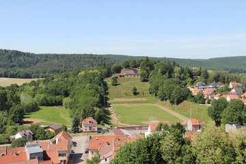 Obraz premium Vu panoramique sur la ville de Bitche Lorraine France