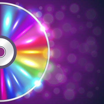 Cd-drive on musical background vector
