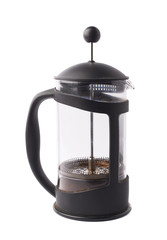 French press pot coffee maker isolated
