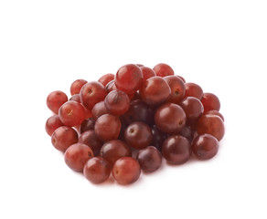 Pile of dark red grapes isolated
