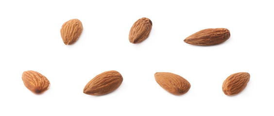 Set of seven almond seed images