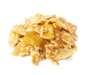 Scrambled eggs omelette isolated