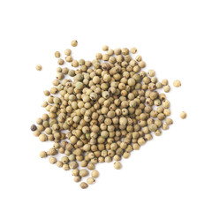 Pile of green peppercorn isolated