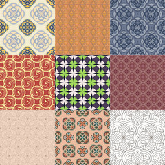 Set or nine seamless patterns